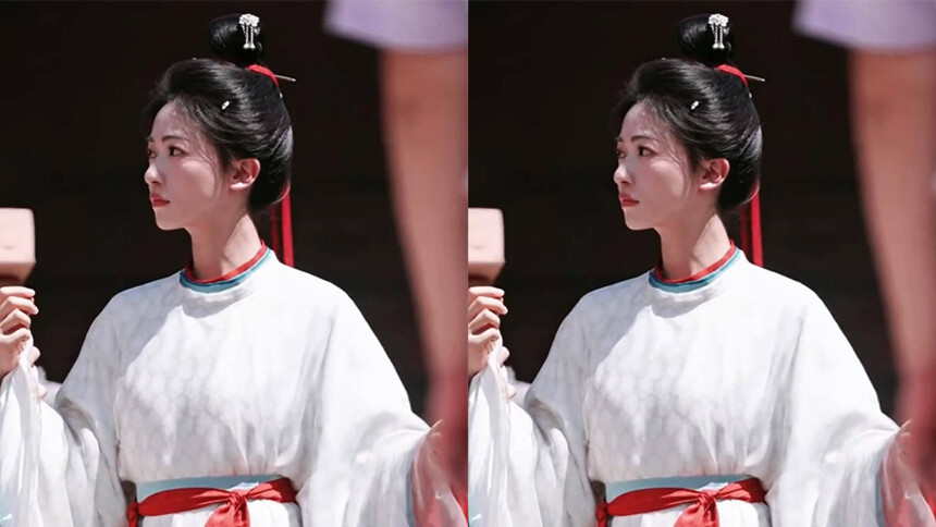 吴谨言新剧片场路透释出 俊俏秀丽古韵十足