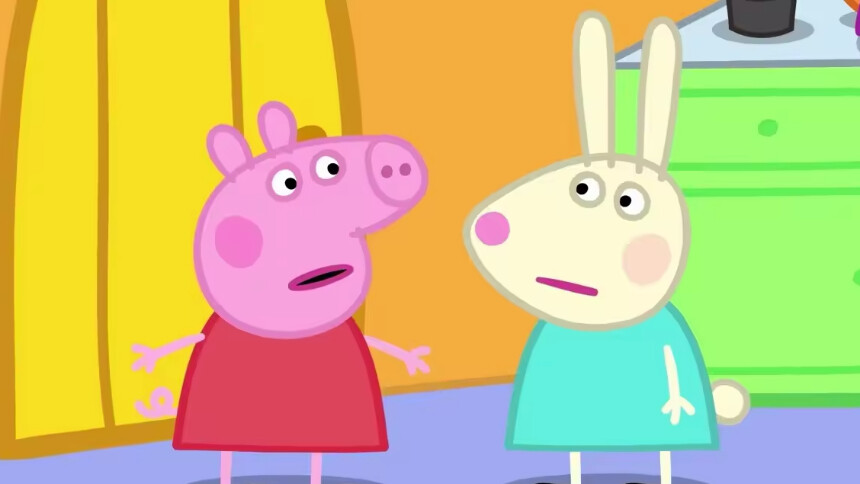 为引起兔妈妈注意，佩奇瑞贝卡学宝宝大哭