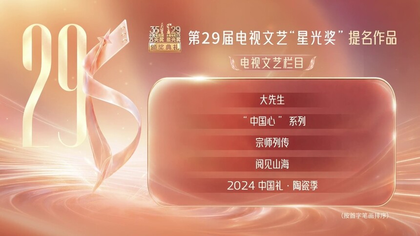 第29届电视文艺“星光奖”提名作品（电视文艺栏目）
